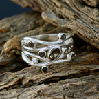 Multi Stone multiple Russian 92.5 Silver multicolor Gemstone Mid weight Graceful Ring Jewellery