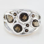 smoky quartz quarter African 92.5 Silver Brown Gems Minimal Glamorous Ring Jewellery