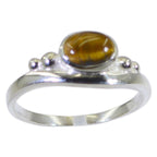 Tiger Eye Solitaire Japanese 925 Sterling Silver Brown Gems Delicate Graceful Ring Jewellery