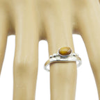 Tiger Eye Solitaire Japanese 925 Sterling Silver Brown Gems Delicate Graceful Ring Jewellery