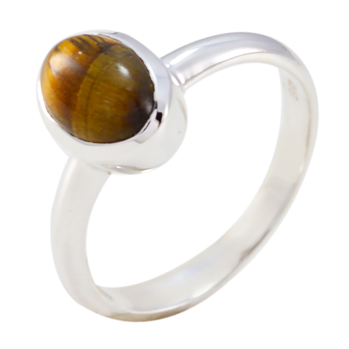 Tiger Eye Solitaire Korean 925 Sterling Silver Brown Gems Delicate Graceful Ring Jewellery Второстепенное изображение товара