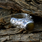 Tiger Eye Solitaire Moroccan 925 Silver Brown Gems Statement antique Ring Jewelry