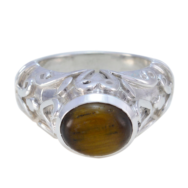 Tiger Eye Solitaire Moroccan 925 Silver Brown Gems Statement antique Ring Jewelry