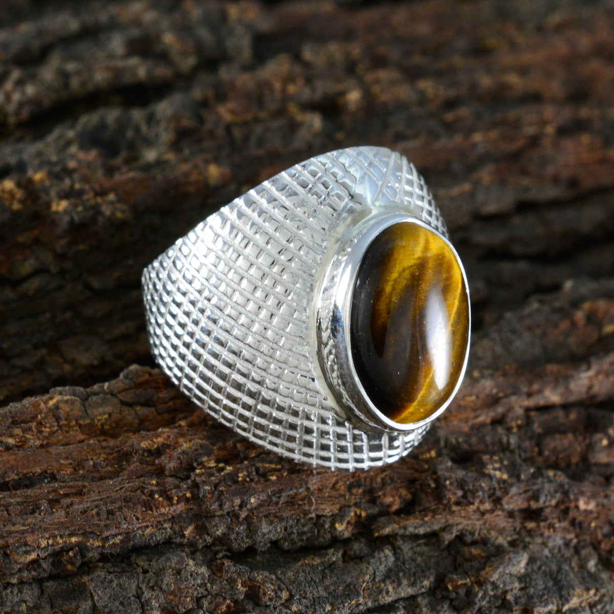 Tiger Eye Solitaire Indian 925 Sterling Silver Brown Gems Versatile engravings Ring Jewelry