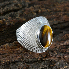 Tiger Eye Solitaire Indian 925 Sterling Silver Brown Gems Versatile engravings Ring Jewelry