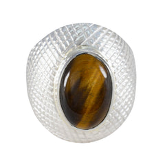 Tiger Eye Solitaire Indian 925 Sterling Silver Brown Gems Versatile engravings Ring Jewelry