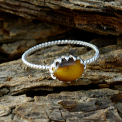 Tiger Eye Solitaire Korean 925 Sterling Silver Brown Gemstone Elegant  Twist Ring Jewellery