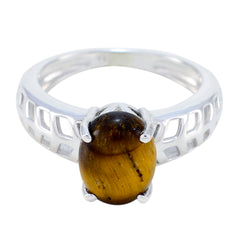 Tiger Eye Solitaire Australian 925 Sterling Silver Brown Gemstones Whisper thin Filigree Ring Jewelry