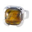 Tiger Eye Solitaire German 925 Silver Brown Gemstones Edgy Signet Ring Jewelry