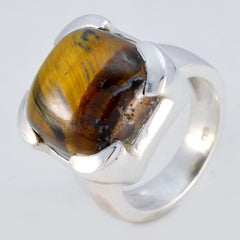 Tiger Eye Solitaire German 925 Silver Brown Gemstones Edgy Signet Ring Jewelry