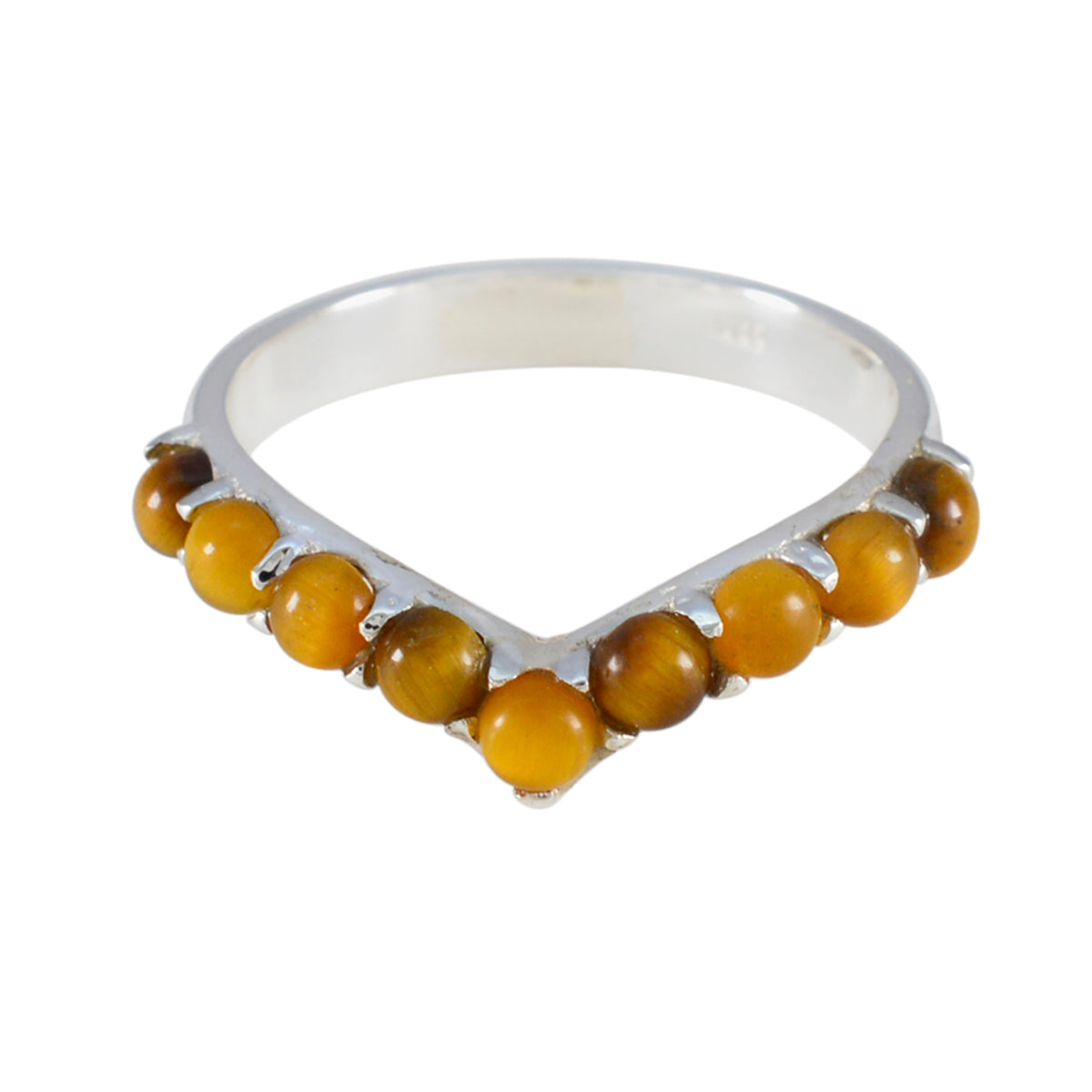 Tiger Eye multiple Turkish 92.5 Silver Brown Gems Dainty Luxurious Ring Jewellery