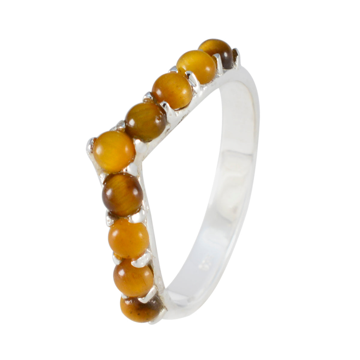 Tiger Eye multiple Turkish 92.5 Silver Brown Gems Dainty Luxurious Ring Jewellery