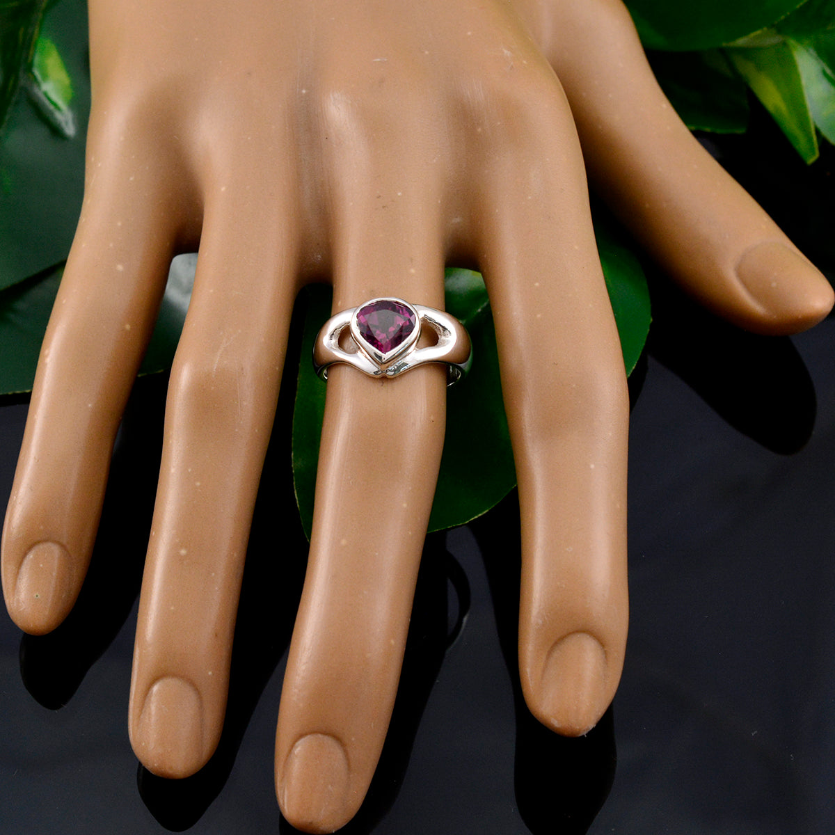 Tourmaline Solitaire Egyptian Sterling Silver multicolor Gemstone Tiny Glamorous Ring Jewelry