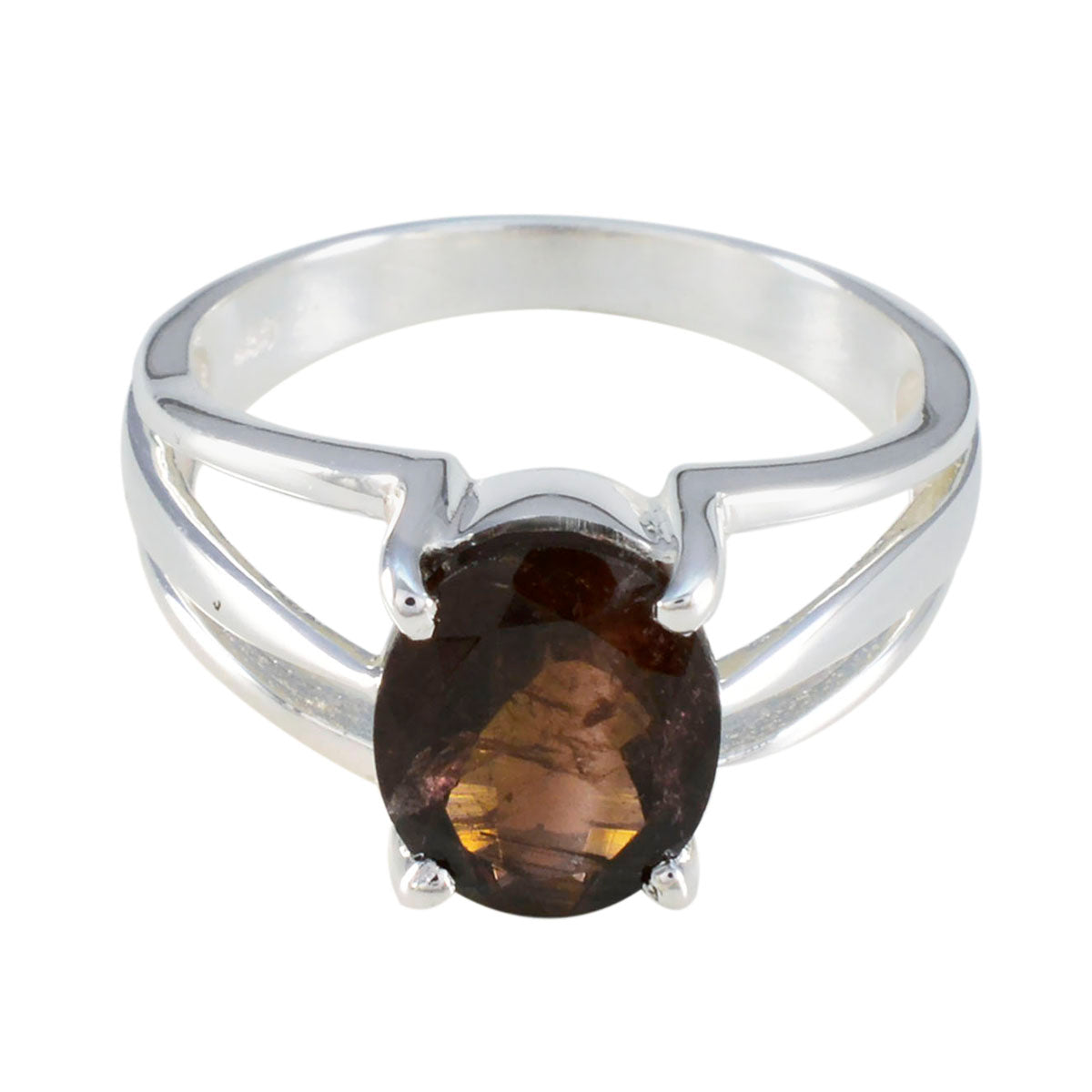 Tourmaline Solitaire French Sterling Silver multicolor Gems Slim Cultural Ring Jewelry