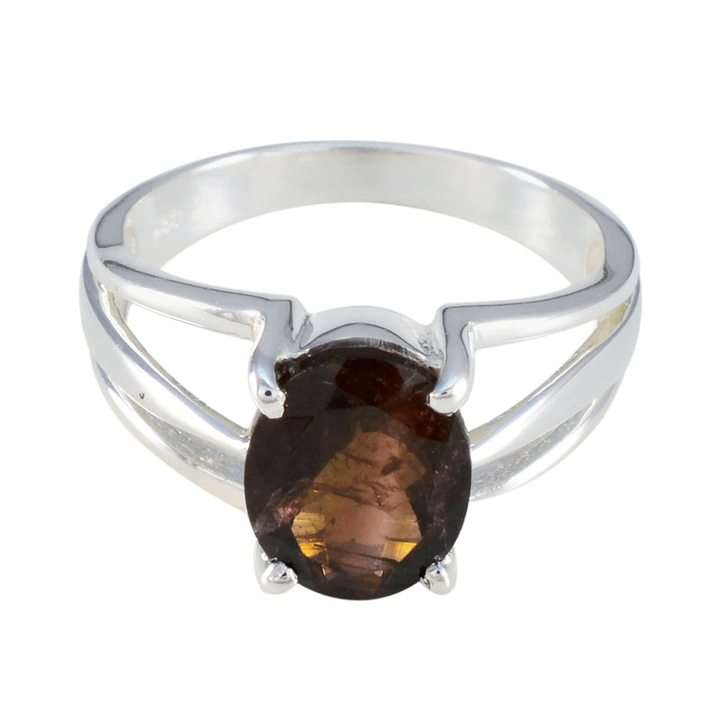 Tourmaline Solitaire French Sterling Silver multicolor Gems Slim Cultural Ring Jewelry