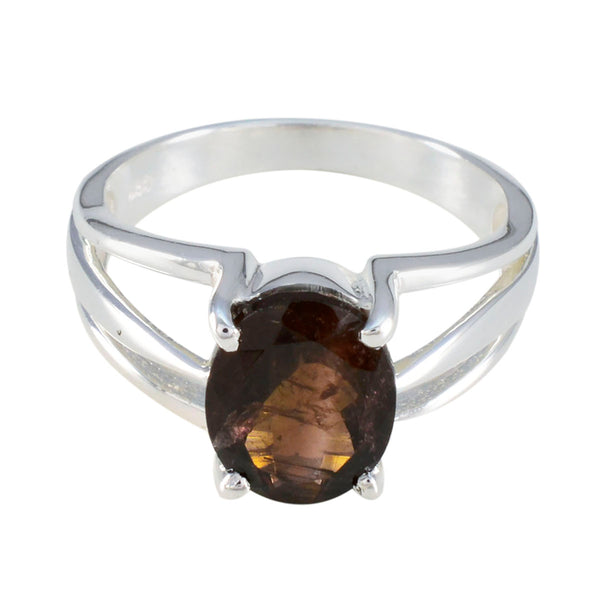 Tourmaline Solitaire French Sterling Silver multicolor Gems Slim Cultural Ring Jewelry