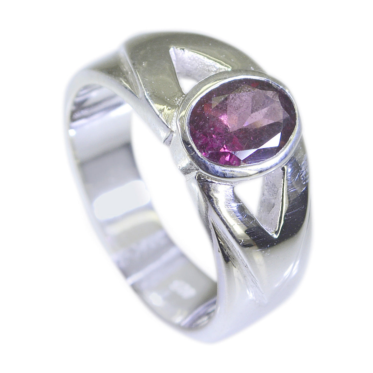 Toermalijn Solitaire Indiaas Sterling Zilver veelkleurige Edelstenen Essentiële Armor Ring Sieraden Secundaire afbeelding