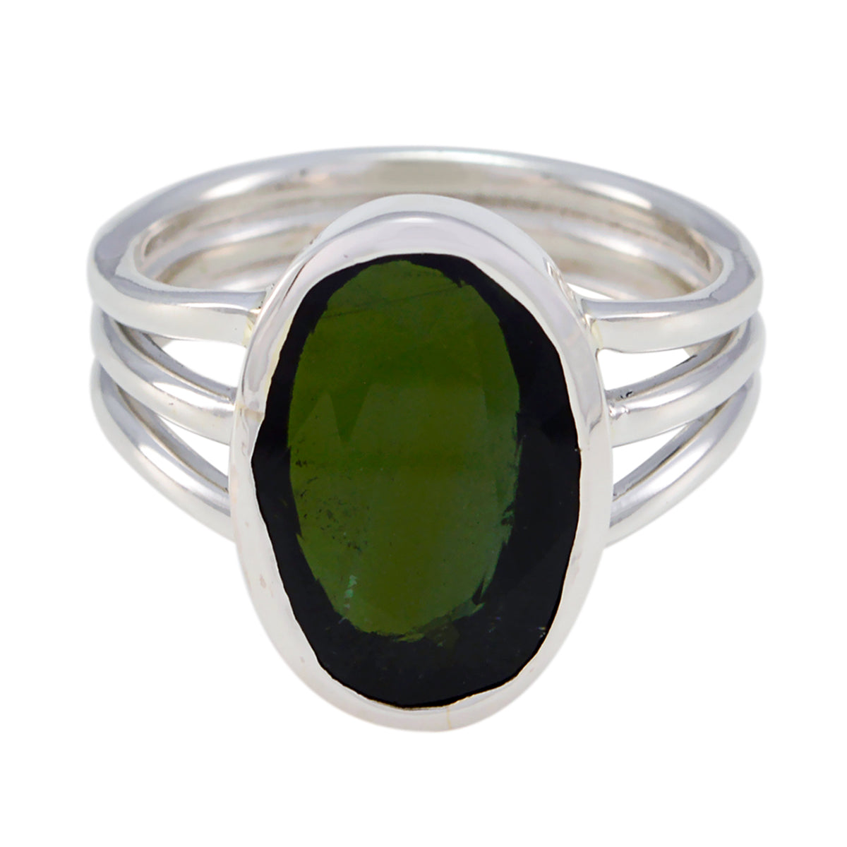 Tourmaline Solitaire Moroccan 925 Sterling Silver multicolor Gems Versatile Boho Ring Jewelry Второстепенное изображение товара