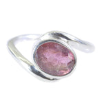 Tourmaline Solitaire Indian 92.5 Silver multicolor Gemstone Minimal Modern Ring Jewelry