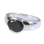Tourmaline Solitaire Indian Silver multicolor Gemstone Mid weight Glamorous Ring Jewellery