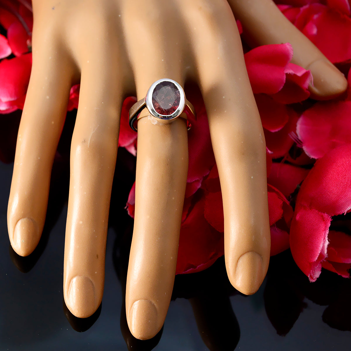 Tourmaline Solitaire Russian 925 Sterling Silver multicolor Gemstone Eye catching propsel Ring Jewelry