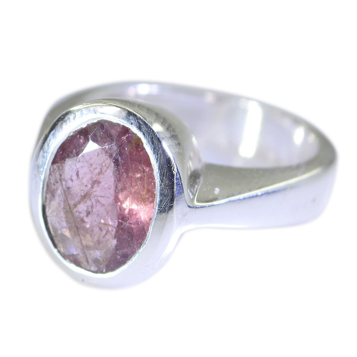 Tourmaline Solitaire Russian 925 Sterling Silver multicolor Gemstone Eye catching propsel Ring Jewelry