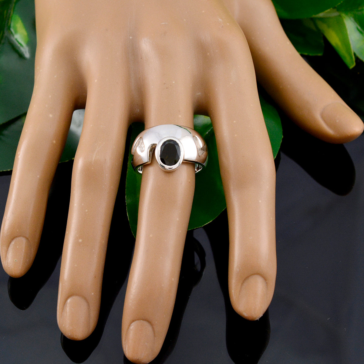 Tourmaline Solitaire German Silver multicolor Gemstone Essential  Cultural Ring Jewelry