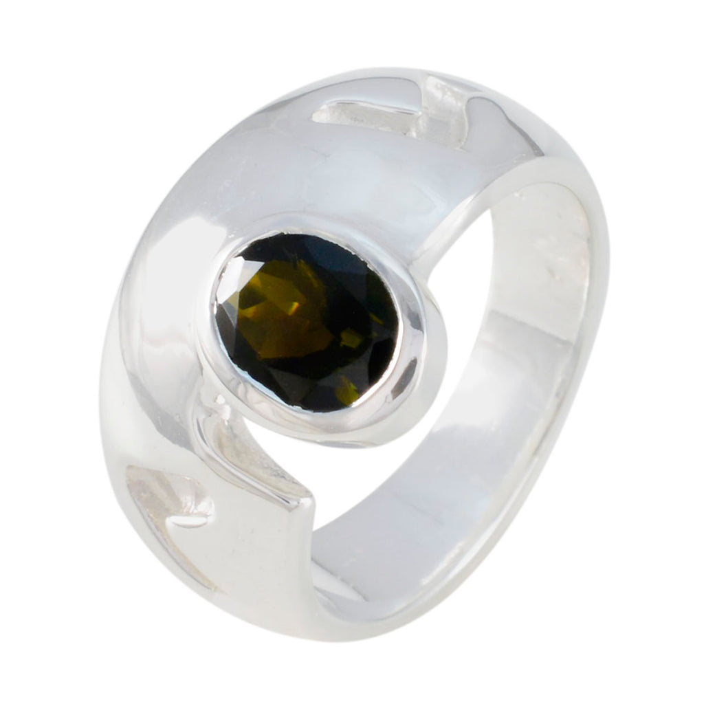 Tourmaline Solitaire German Silver multicolor Gemstone Essential  Cultural Ring Jewelry