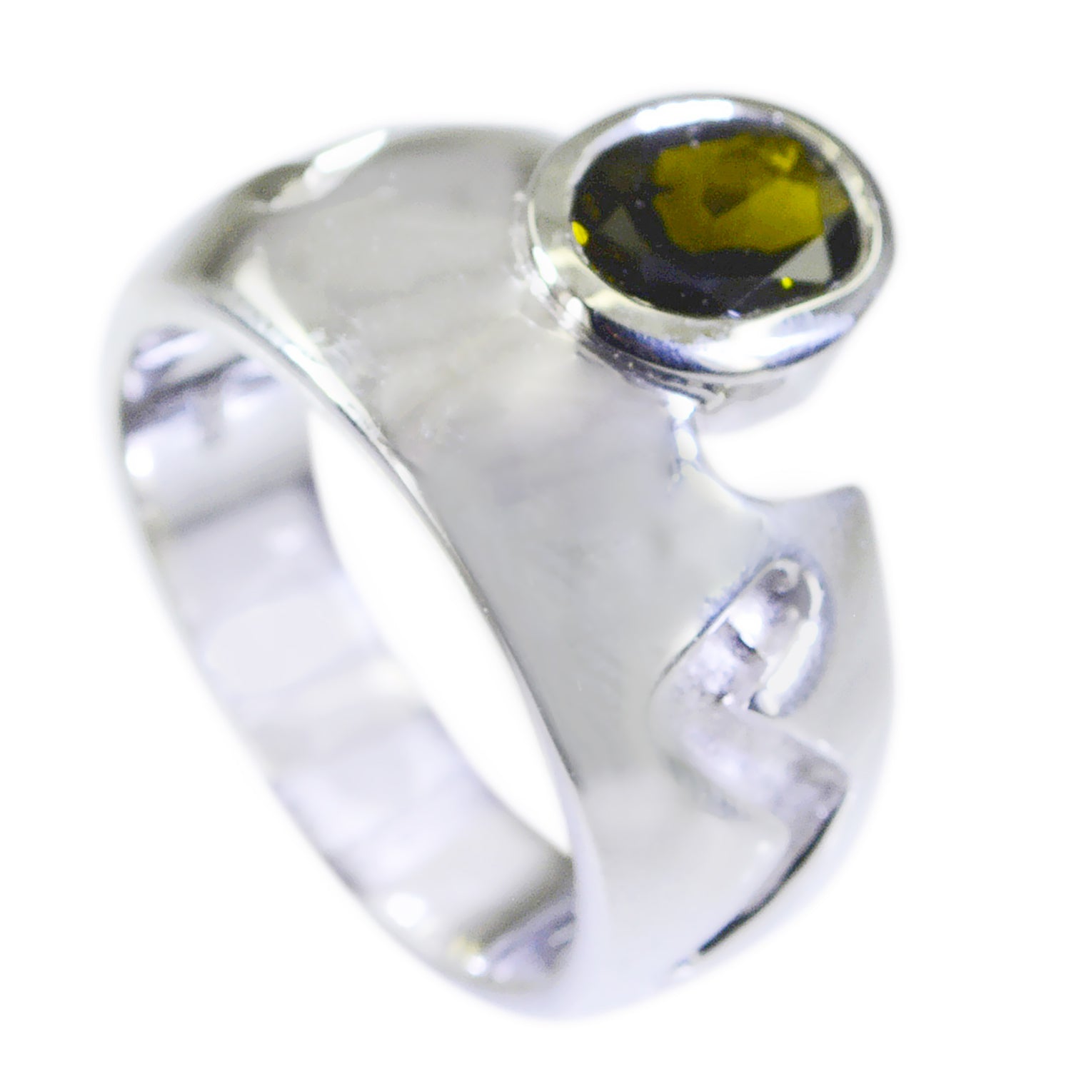 Tourmaline Solitaire German Silver multicolor Gemstone Essential  Cultural Ring Jewelry