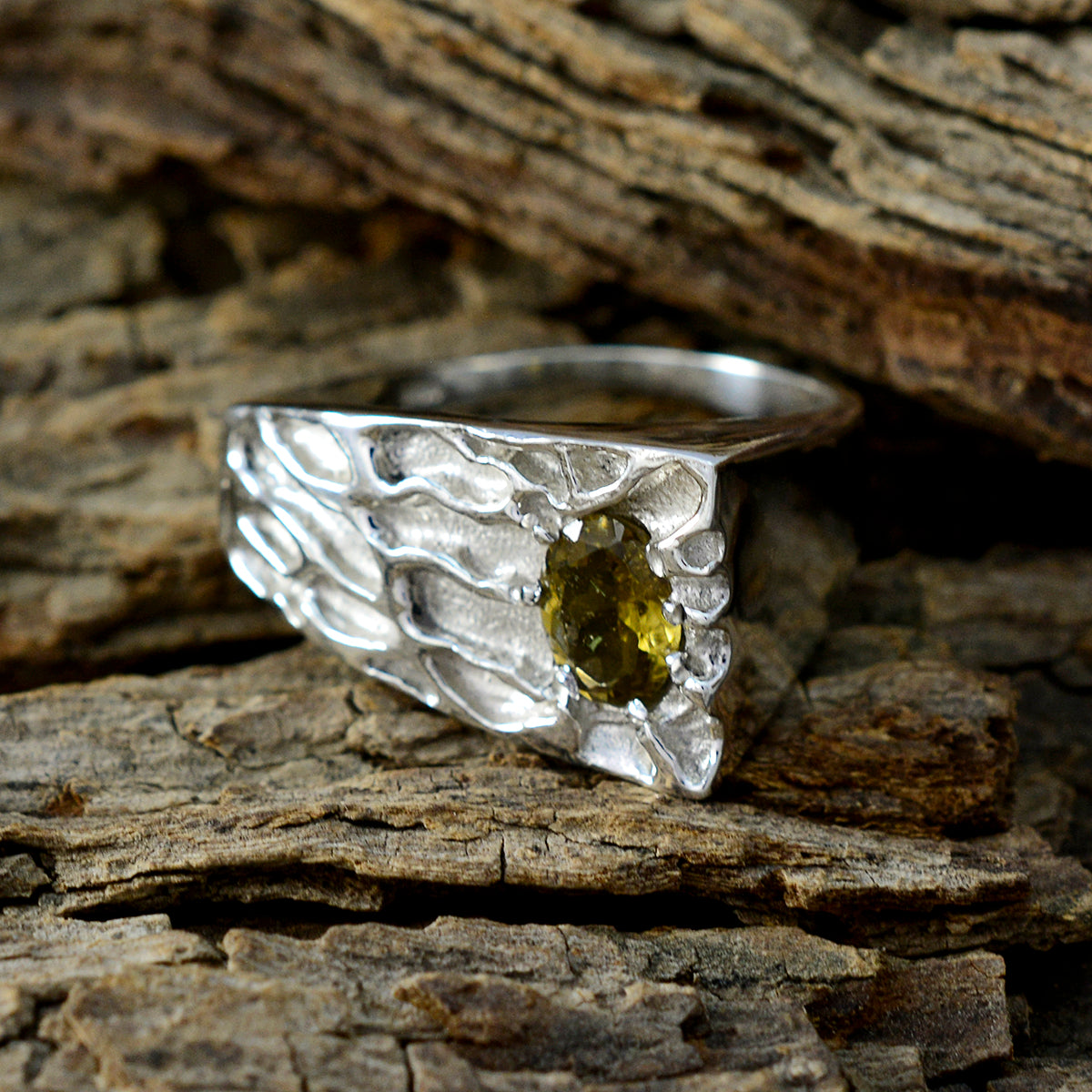 Tourmaline Solitaire Spanish Silver multicolor Gems Mid weight Rope Wire Ring Jewelry