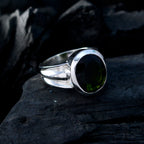 Tourmaline Solitaire Russian 92.5 Silver multicolor Gemstone Mid weight Fairytale Ring Jewelry