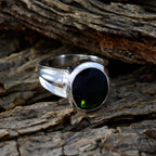 Tourmaline Solitaire Russian 92.5 Silver multicolor Gemstone Mid weight Fairytale Ring Jewelry