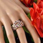 Tourmaline multiple African 925 Silver multicolor Gemstones Minimal Feminine Ring Jewellery