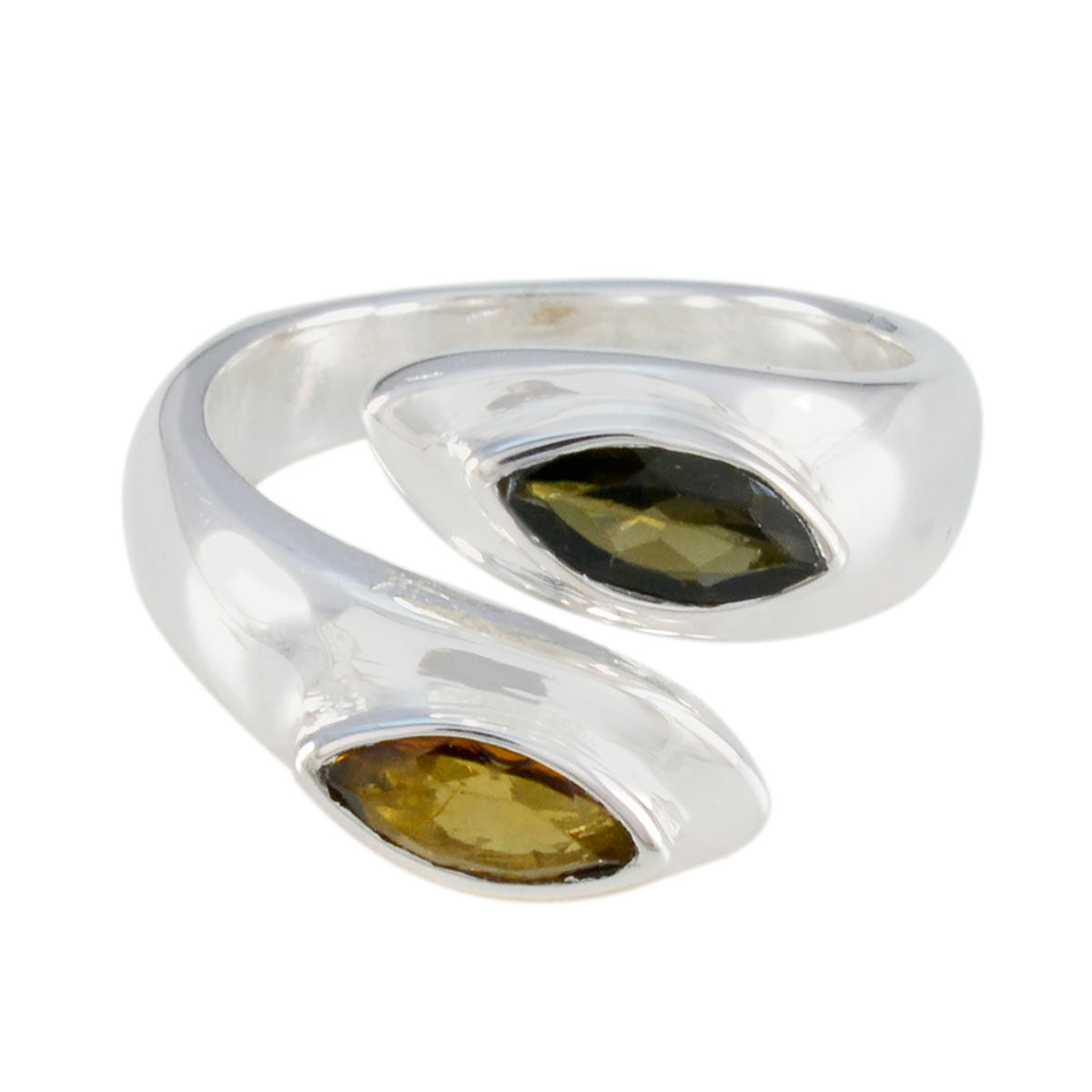 Tourmaline Toi et Moi German 925 Sterling Silver multicolor Gems Versatile Trendy Ring Jewelry