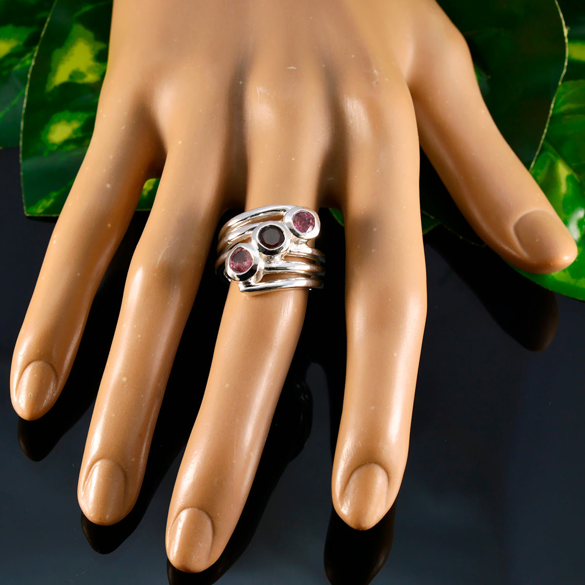 Tourmaline Trilogy Indian Sterling Silver multicolor Gemstones Essential  Modern Ring Jewelry