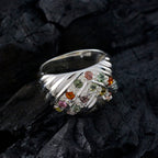 Tourmaline multiple German 925 Silver multicolor Gemstone Versatile Abstract Ring Jewellery