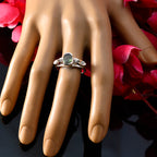 Tourmaline Solitaire Russian 925 Silver multicolor Gemstone Minimal Fairytale Ring Jewellery