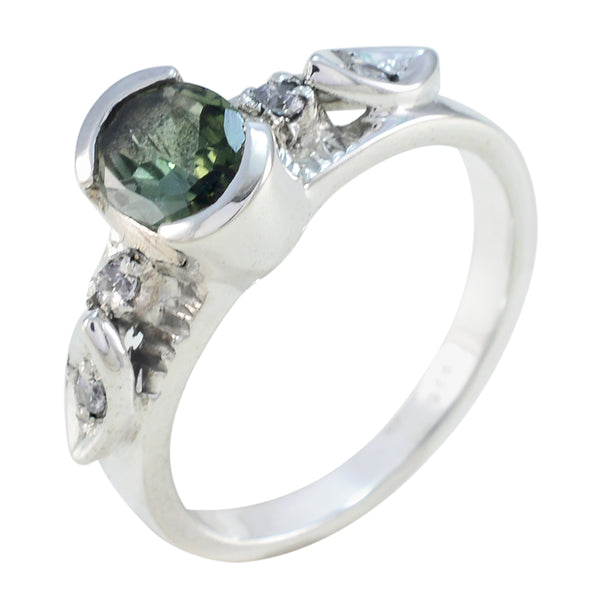 Tourmaline Solitaire Russian 925 Silver multicolor Gemstone Minimal Fairytale Ring Jewellery