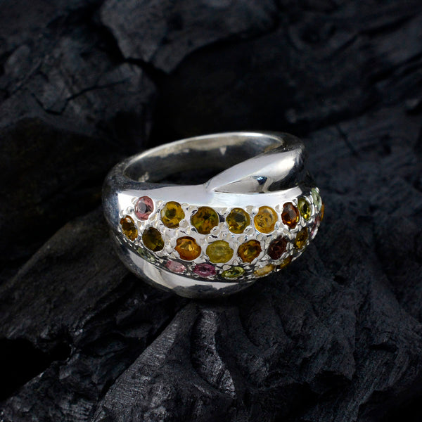 Tourmaline multiple Egyptian 92.5 Silver multicolor Gemstone Essential  Abstract Ring Jewellery