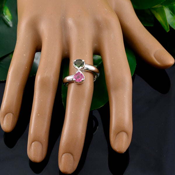 Tourmaline Toi et Moi Moroccan 92.5 Silver multicolor Gemstones Tiny Luxurious Ring Jewellery