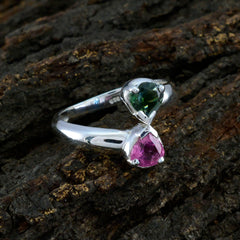 Tourmaline Toi et Moi Moroccan 92.5 Silver multicolor Gemstones Tiny Luxurious Ring Jewellery