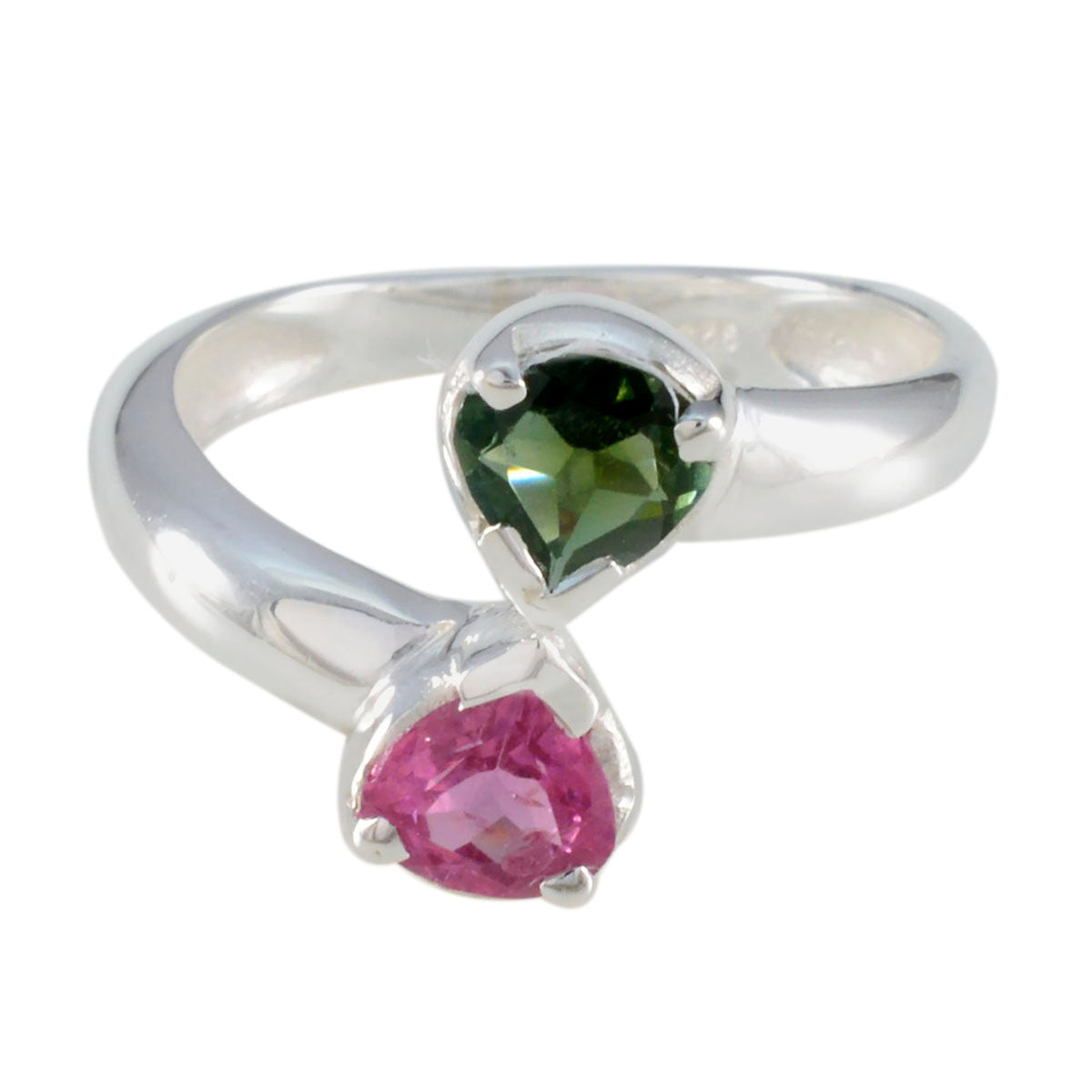 Tourmaline Toi et Moi Moroccan 92.5 Silver multicolor Gemstones Tiny Luxurious Ring Jewellery Hoofdafbeelding