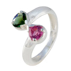 Tourmaline Toi et Moi Moroccan 92.5 Silver multicolor Gemstones Tiny Luxurious Ring Jewellery