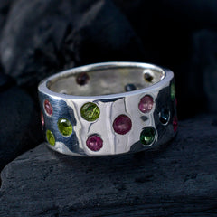 Tourmaline multiple Egyptian Sterling Silver multicolor Gemstone Versatile Eternity Band Jewelry