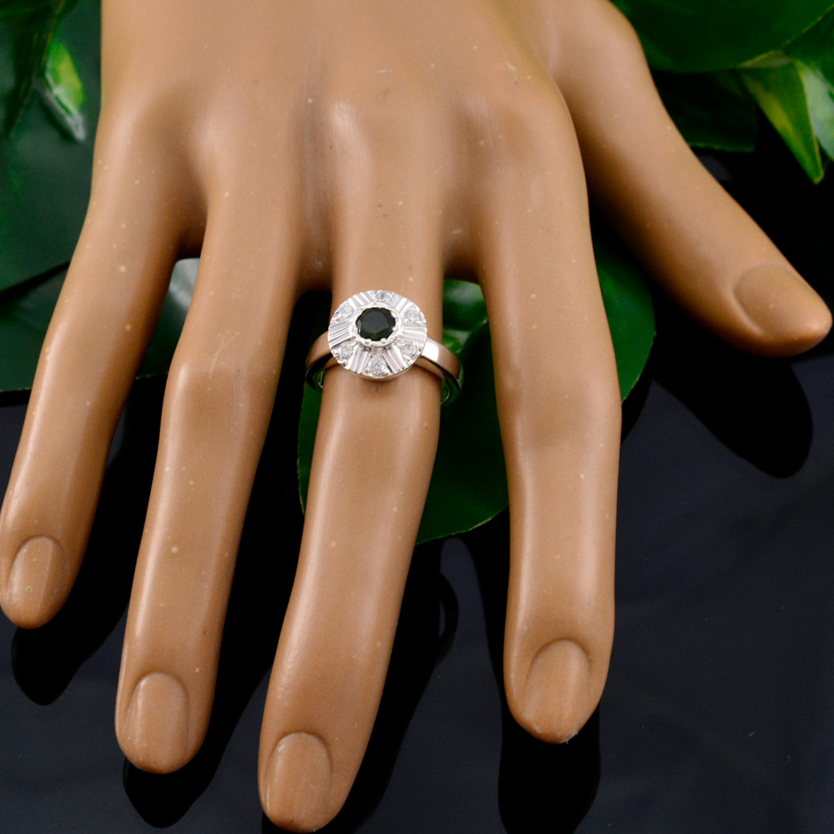 Tourmaline Halo Indian Sterling Silver multicolor Gemstone Featherlight Glamorous Ring Jewellery