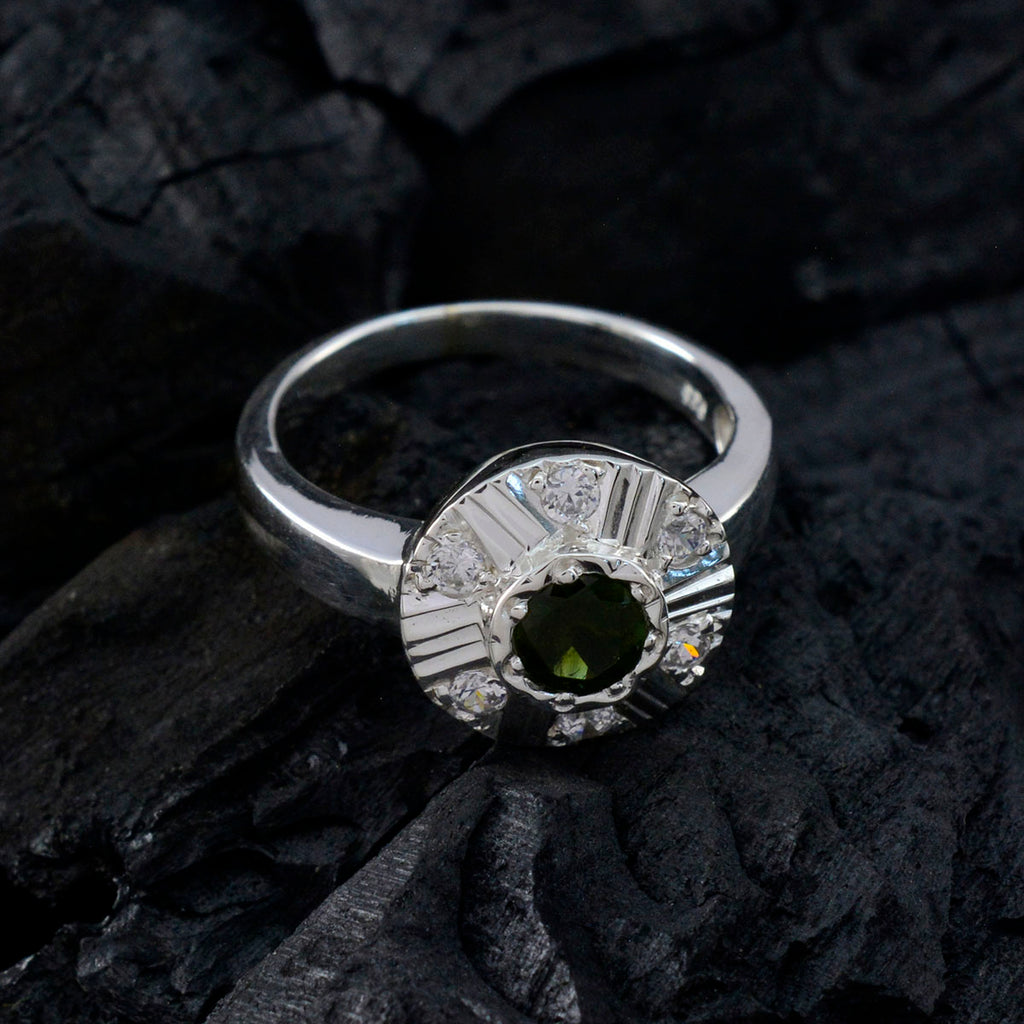 Tourmaline Halo Indian Sterling Silver multicolor Gemstone Featherlight Glamorous Ring Jewellery