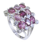 Tourmaline Navratna African 925 Silver multicolor Gemstone Classic Luxurious Ring Jewelry