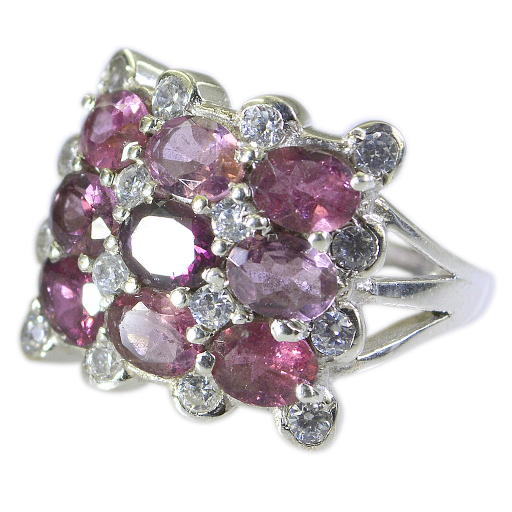 Tourmaline Navratna African 925 Silver multicolor Gemstone Classic Luxurious Ring Jewelry