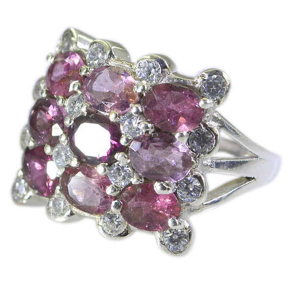 Tourmaline Navratna African 925 Silver multicolor Gemstone Classic Luxurious Ring Jewelry