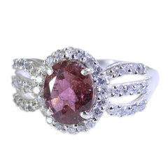 Tourmaline Halo French Sterling Silver multicolor Gemstones Classic Modern Ring Jewelry